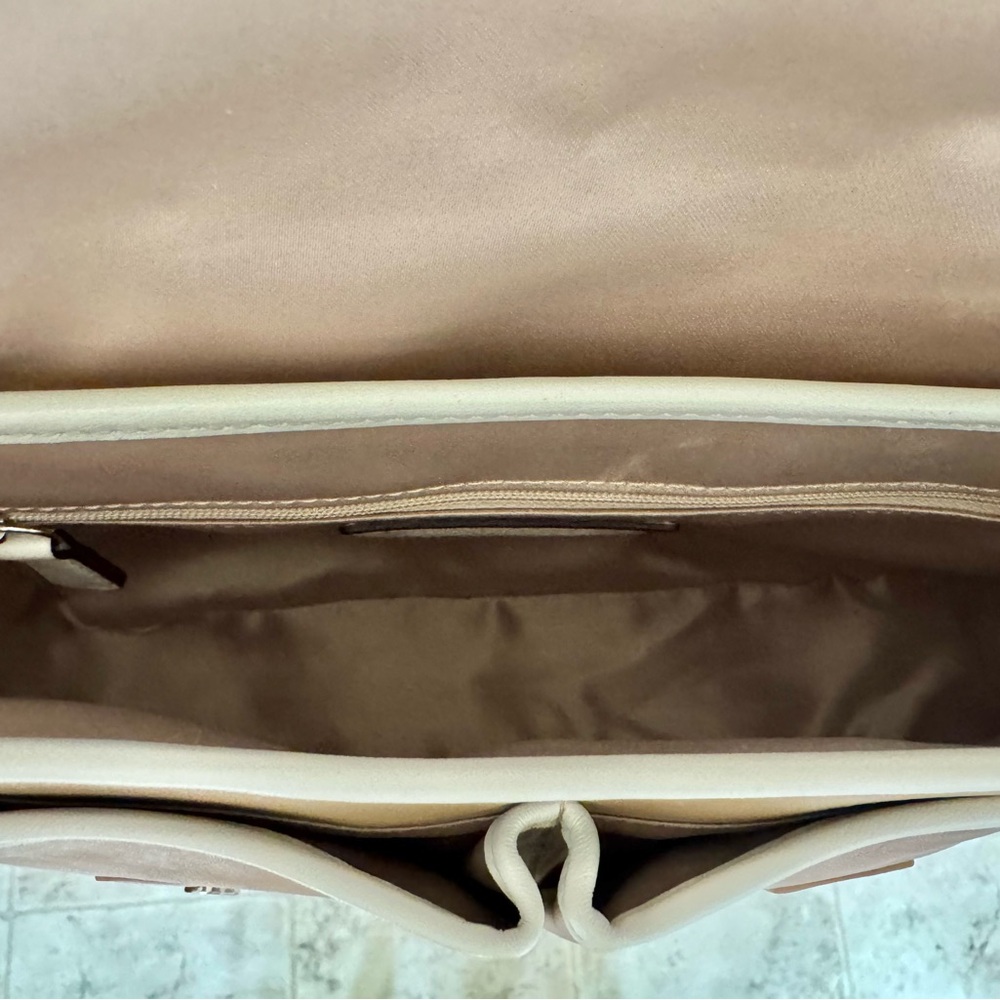 Pre-owned COACH Park Colorblock Salmon Pink/Tan/White Leather Crossbody Bag - Picture 5 of 14